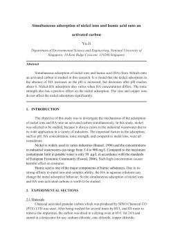 Simultaneous adsorption of nickel ions and humic acid onto