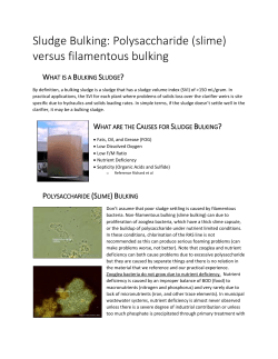 Filamentous bulking and polysaccharide (slime)