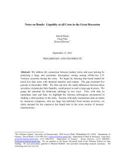 Notes on Bonds: Liquidity at all Costs in the