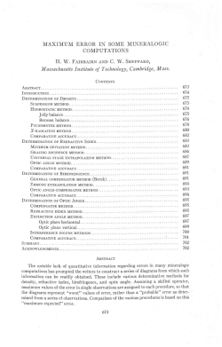 MAXIMUM ERROR IN SOME MINERALOGIC COMPUTATIONS HW