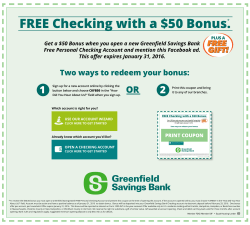 FREE Checking with a $50 Bonus.
