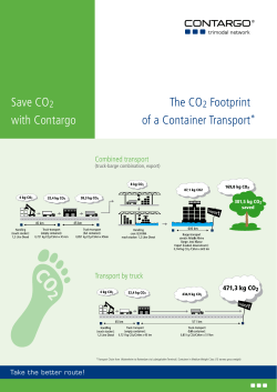 The CO2 Footprint of a Container Transport Save CO2 with Contargo