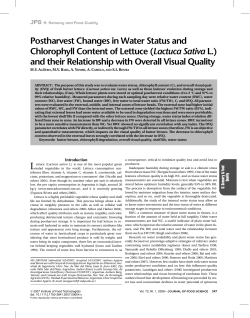 Postharvest Changes in Water Status and Chlorophyll Content of