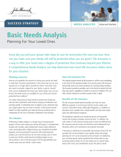 Basic Needs Analysis