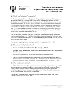 Application for Family Law Value