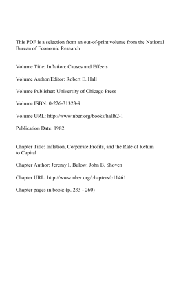 Inflation, Corporate Profits, and the Rate of Return to Capital