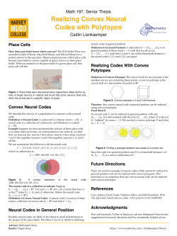 Math 197: Senior Thesis Caitlin Lienkaemper Place Cells Convex