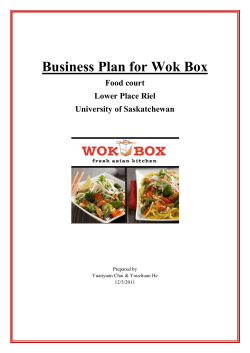 Business Plan for Wok Box Food court Lower Place Riel University