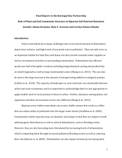 Role of Plant and Soil Community Structure in Riparian Soil Nutrient