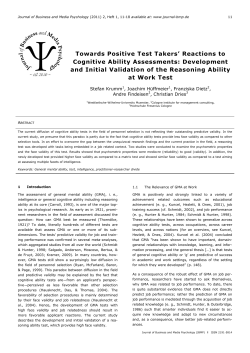 Towards Positive Test Takers` Reactions to Cognitive Ability