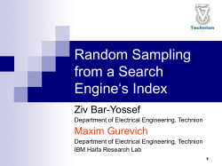 Random Sampling from a Search Engine`s Index