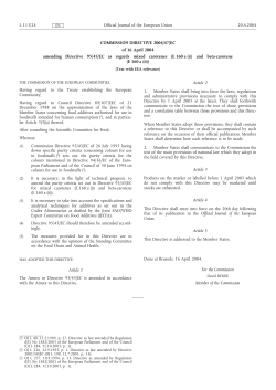 COMMISSION DIRECTIVE 2004/47/EC of 16 April 2004 amending