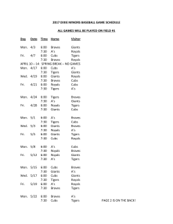 2017 Dixie Minors Baseball Game Schedule