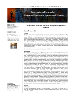 Co-Relation between physical fitness and cognitive domain