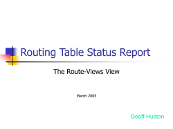 Routing Table Status Report