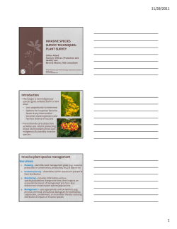 INVASIVE SPECIES SURVEY TECHNIQUES: PLANT SURVEY
