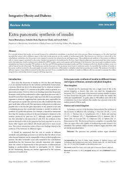 Extra pancreatic synthesis of insulin (PDF Available)