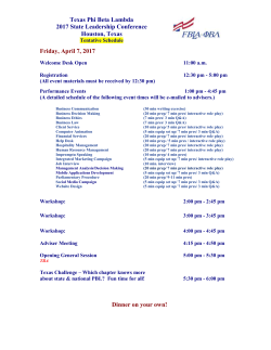 Tentative Conference Agenda