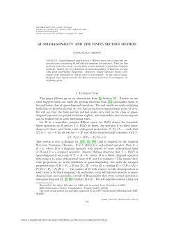 QUASI-DIAGONALITY AND THE FINITE SECTION METHOD 1