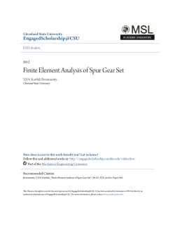 Finite Element Analysis of Spur Gear Set
