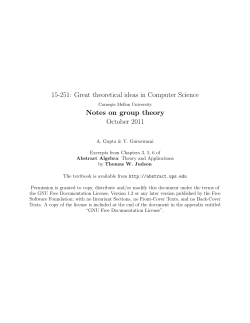Notes on group theory - Andrew.cmu.edu