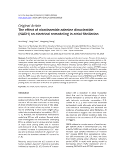 The effect of nicotinamide adenine dinucleotide (NADH) on