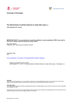 University of Groningen The determinants of salinity tolerance in