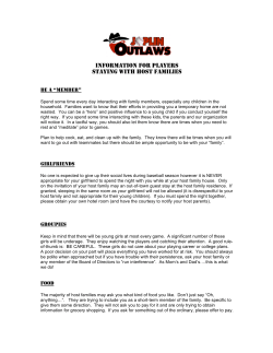 information for players staying with host families
