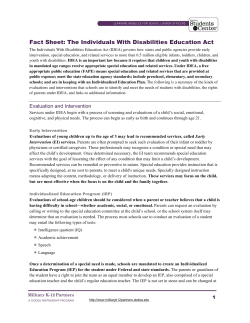 Fact Sheet: The Individuals With Disabilities Education Act