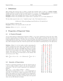 1 Definitions 2 Properties of Expected Value