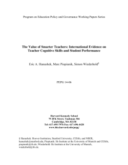 International Evidence on Teacher Cognitive Skills and Student
