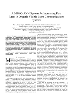 A MIMO-ANN System for Increasing Data Rates in Organic Visible