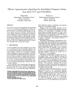 Efficient Approximation Algorithms for Semidefinite Programs Arising
