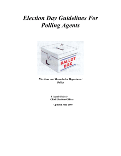 Election Day Guidelines For Polling Agents