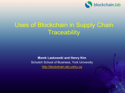 Uses of Blockchain in Supply Chain Traceability
