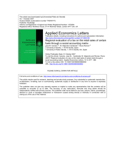 Applied Economics Letters - Manuel Alejandro Cardenete