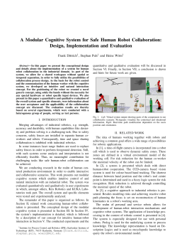 A Modular Cognitive System for Safe Human Robot Collaboration