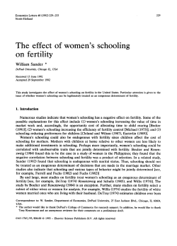 The effect of women`s schooling on fertility