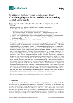 Studies on the Low-Temp Oxidation of Coal Containing Organic