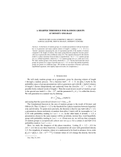 A SHARPER THRESHOLD FOR RANDOM GROUPS AT DENSITY