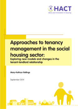 Approaches to tenancy management in the social housing