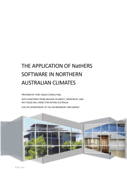 THE APPLICATION OF NatHERS SOFTWARE IN NORTHERN
