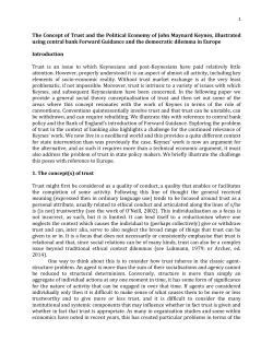 The Concept of Trust and the Political Economy of John Maynard