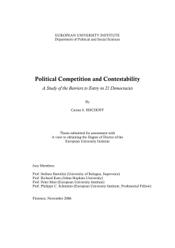 Political Competition and Contestability - Cadmus