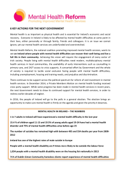 6 KEY ACTIONS FOR THE NEXT GOVERNMENT