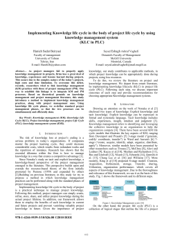 Implementing Knowledge life cycle in the body of project life cycle by