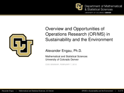 Overview and Opportunities of Operations Research