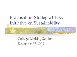 CENG and Sustainability