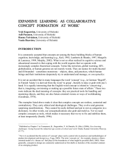 expansive learning as collaborative concept formation at work