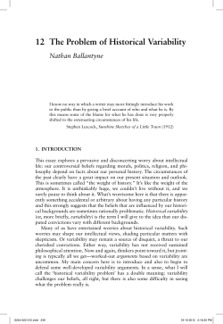 The Problem of Historical Variability 12